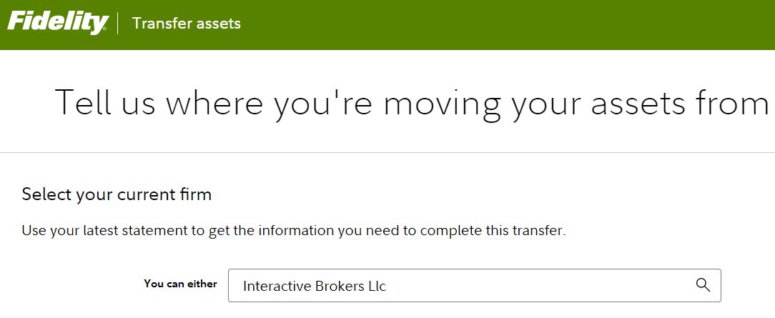 Transfer Interactive Brokers to Fidelity