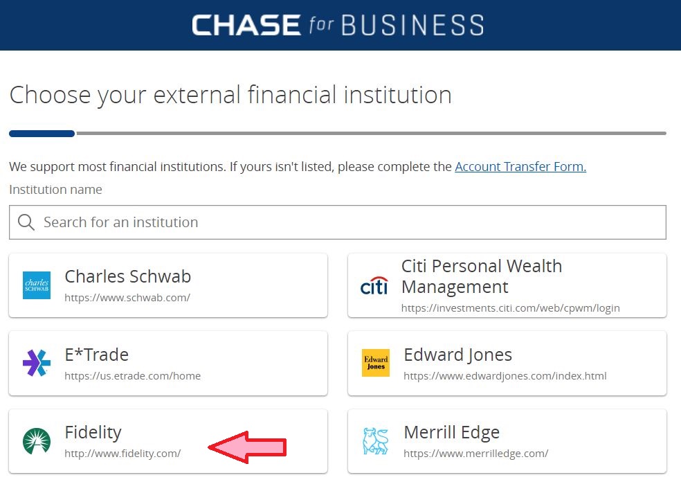 Transfer From Fidelity to Chase